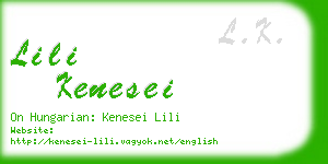 lili kenesei business card
